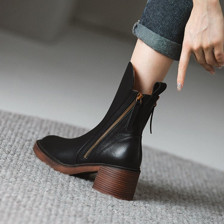 Stiefeletten Damen mit Reißverschluss und Absatz
