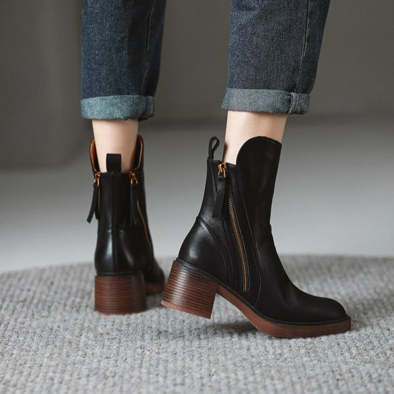 Stiefeletten Damen mit Reißverschluss und Absatz