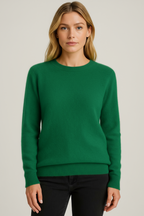 Sophia | Damen Kaschmir Pullover mit Rundhalsausschnitt