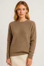 Sophia | Damen Kaschmir Pullover mit Rundhalsausschnitt