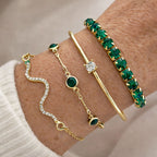 Grüne Edelstein Armband Set