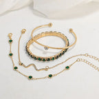 Grüne Edelstein Armband Set
