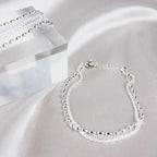 Elegantes Silberarmband Set mit Zirkonia Steinen