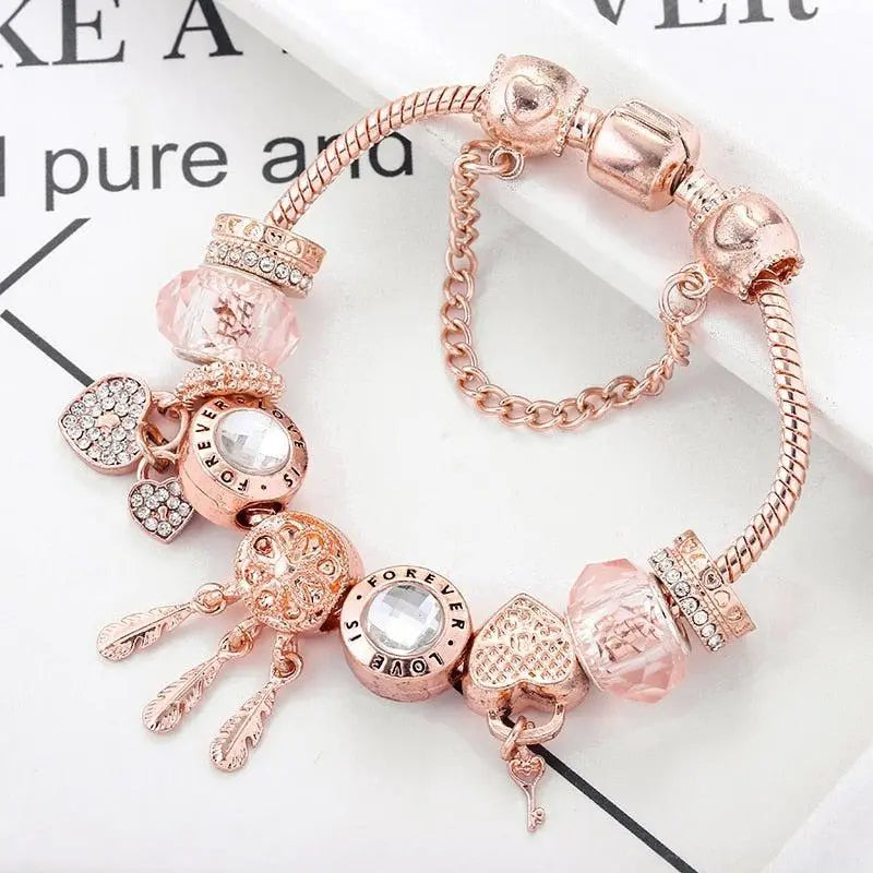 Armband Rosentraumfänger mit Anhängern aus Sterlingsilber inklusive
