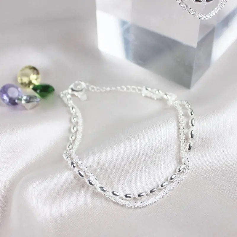 Elegantes Silberarmband Set mit Zirkonia Steinen