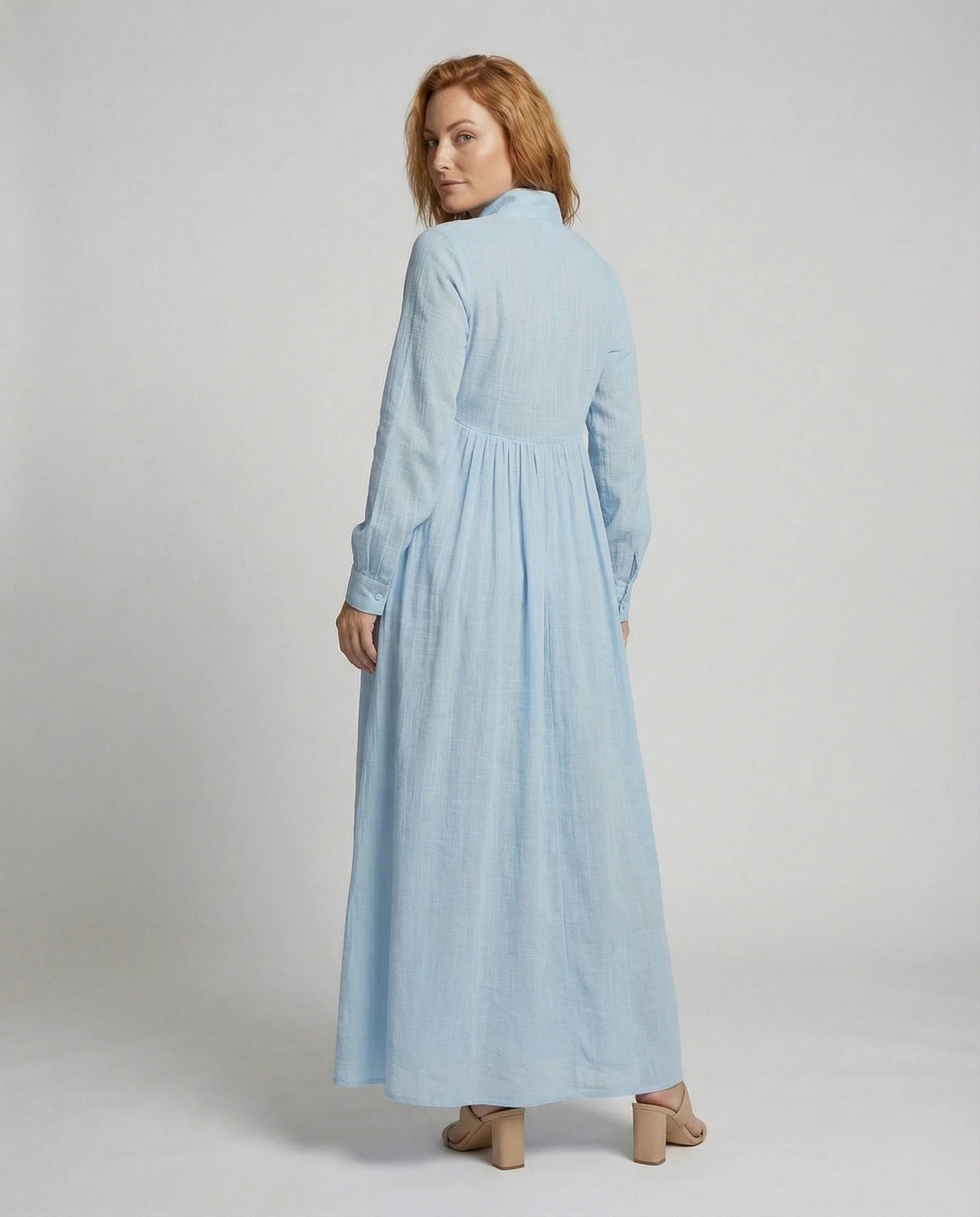 Harlow-Hemdkleid – Leichtes Midi-Kleid mit Knopfleiste