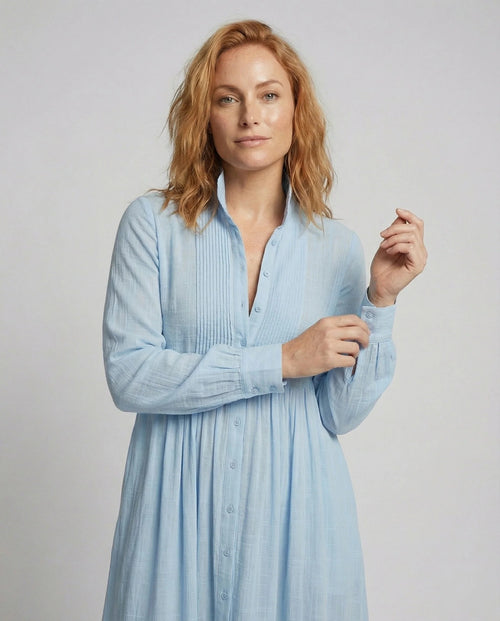Harlow-Hemdkleid – Leichtes Midi-Kleid mit Knopfleiste