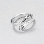 Silberner Cuddle-Ring Mit Anpassbarer Passform