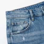 Mia | Straight Jeans Damen mit Fransensaum