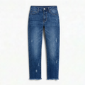 Mia | Straight Jeans Damen mit Fransensaum