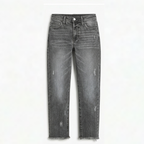 Mia | Straight Jeans Damen mit Fransensaum