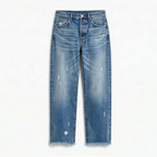 Mia | Straight Jeans Damen mit Fransensaum