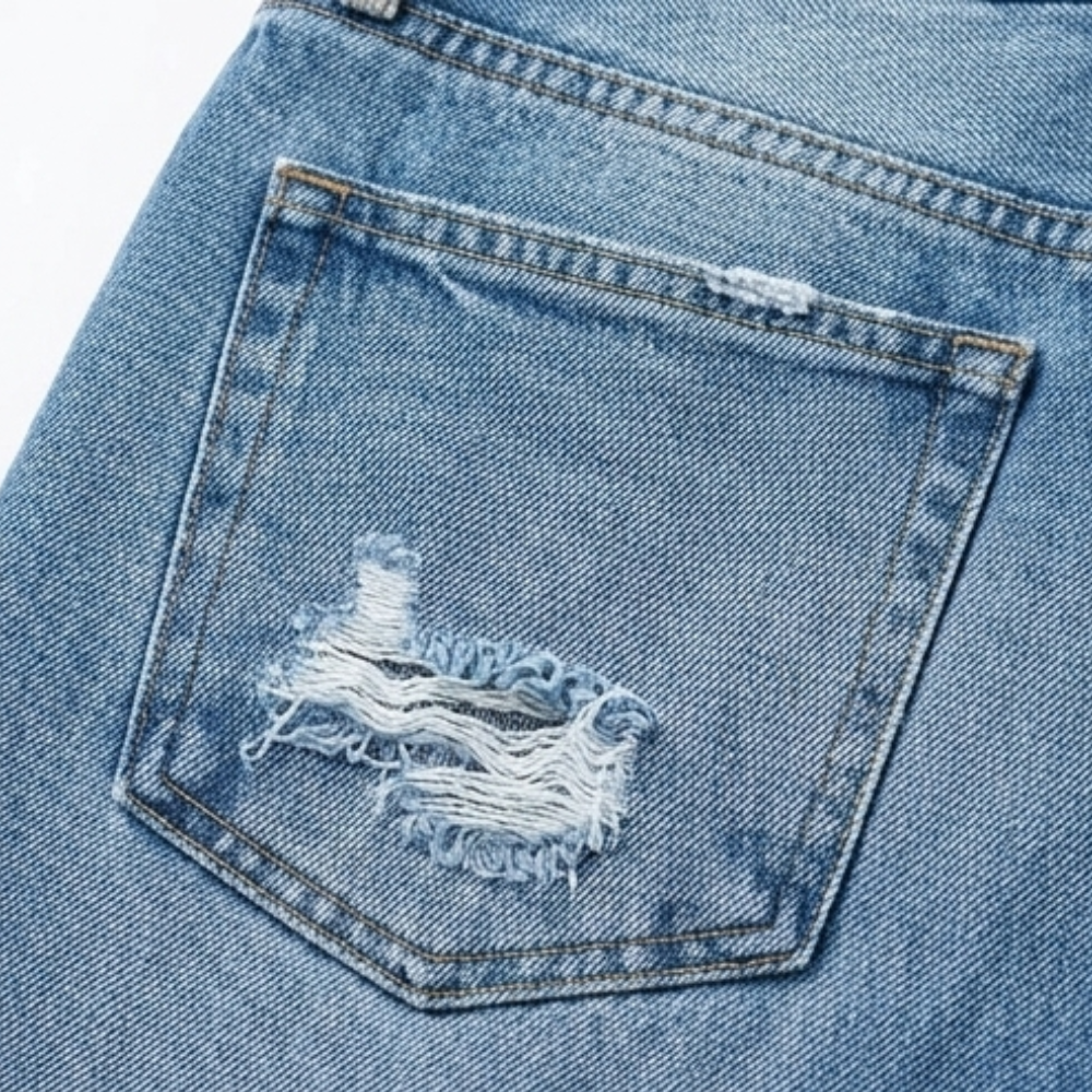 Mia | Straight Jeans Damen mit Fransensaum