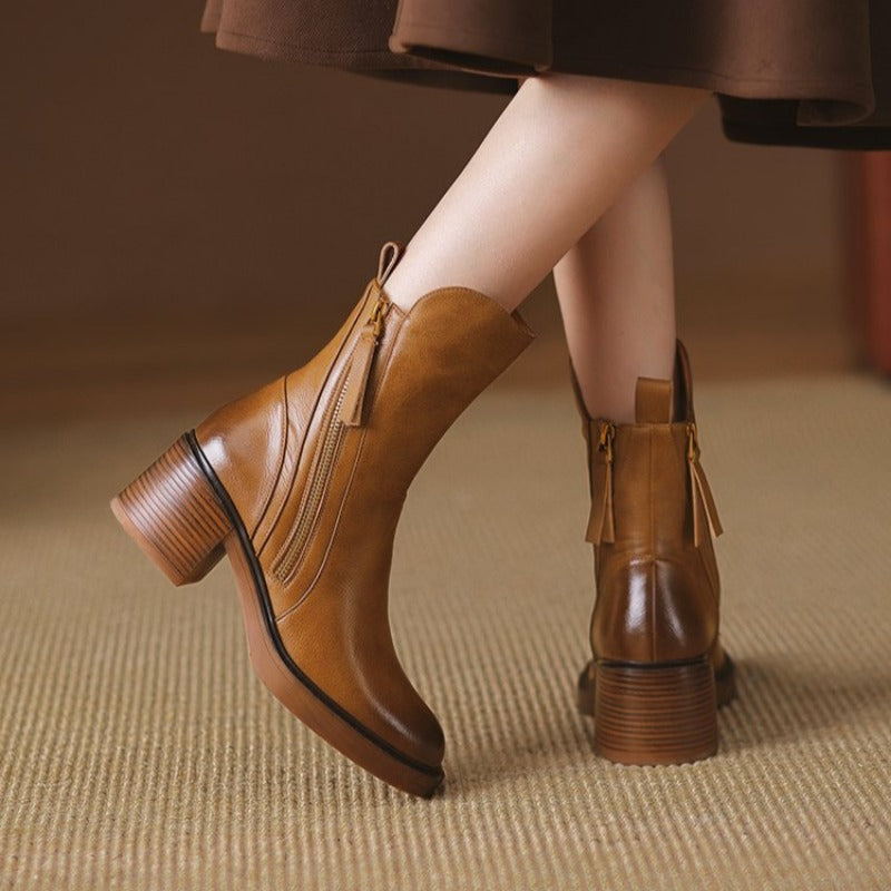 Stiefeletten Damen mit Reißverschluss und Absatz