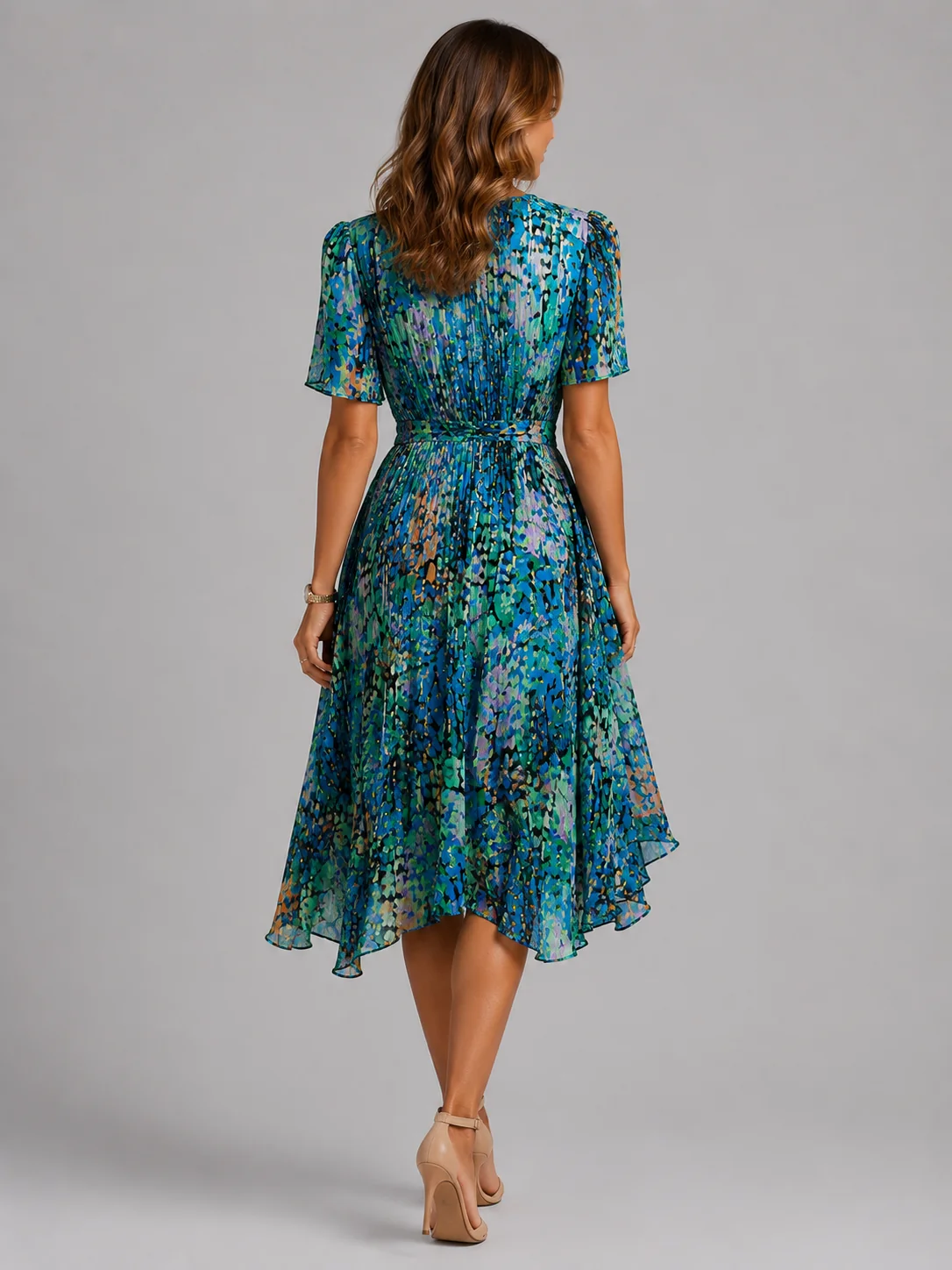 Mira – Damen Sommer-Midikleid mit V-Ausschnitt