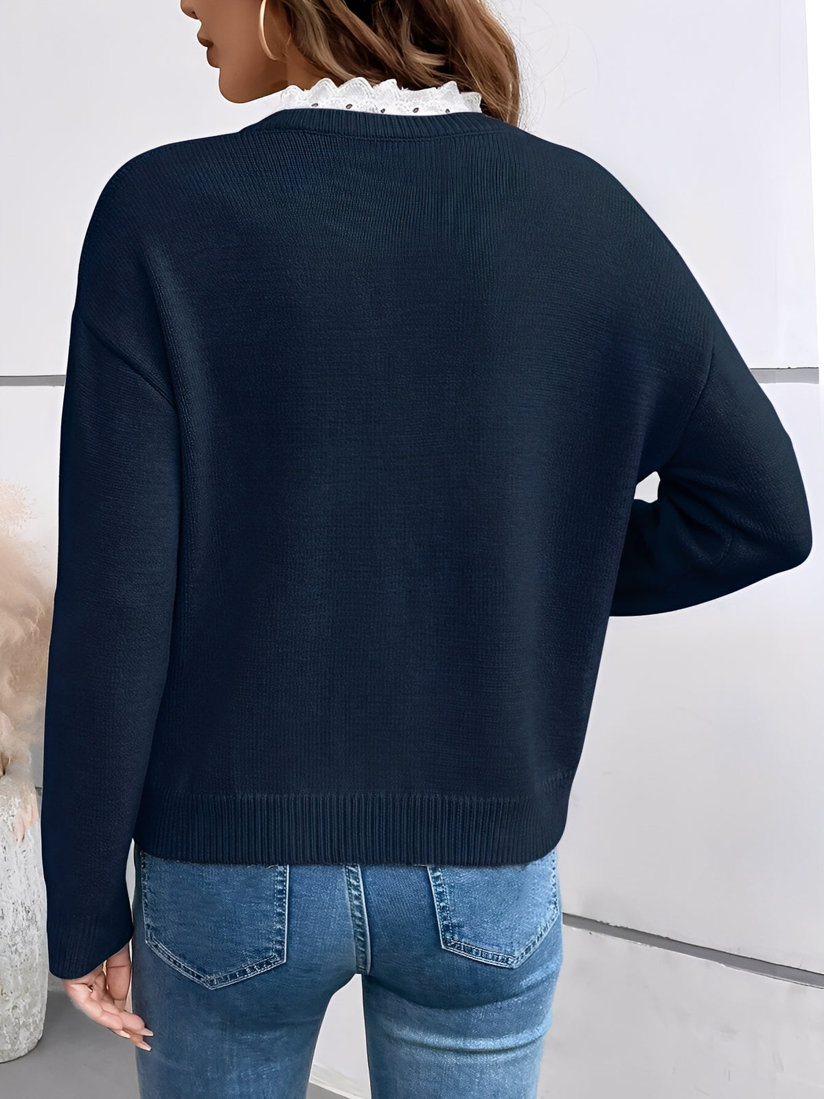 Johanna | Damen Pullover mit Spitze