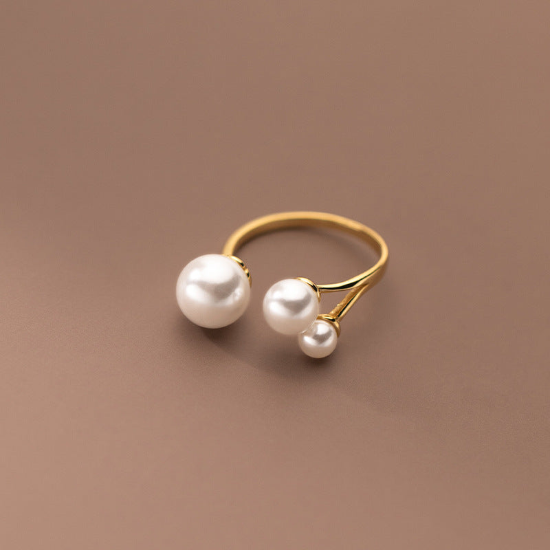 Eleganter Trio Perlenring