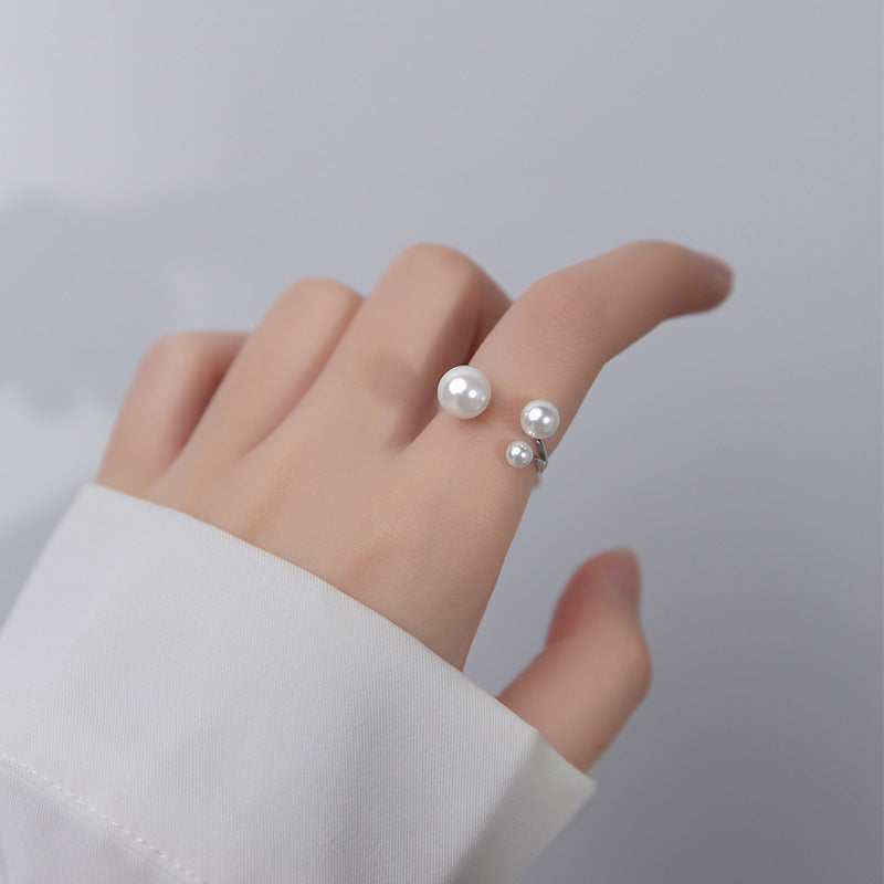 Eleganter Trio Perlenring