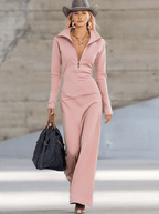 Herbst Maxikleid Damen mit Frontreißverschluss