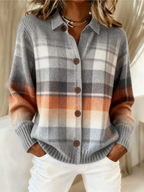 Theresa | Damen Strickjacke mit Karomuster