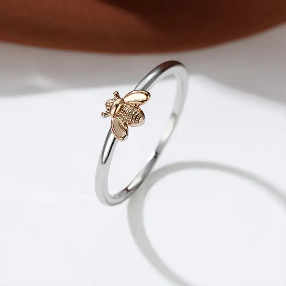 Goldene Biene Silberring