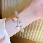 Perlenarmband mit Glückskatze Anhänger