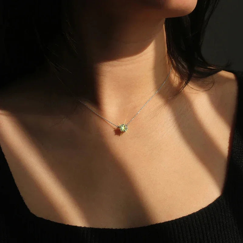 Elegante Kristall Solitär Halskette