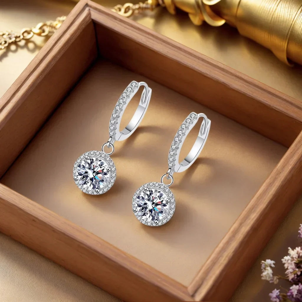 Sterlingsilber 1 Karat Moissanit Ohrringe