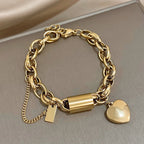 Zeitloses Goldenes Herz Armband, Massiv