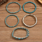 Bohème Türkis Perlenarmband Set