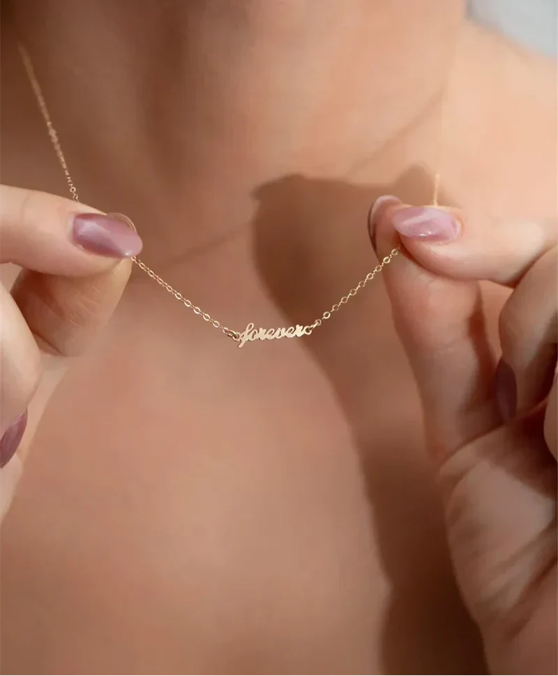 Goldene Für-Immer-Liebe Halskette