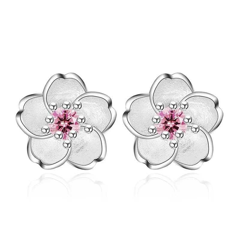 Zirkonia Blumen Steckohrringe
