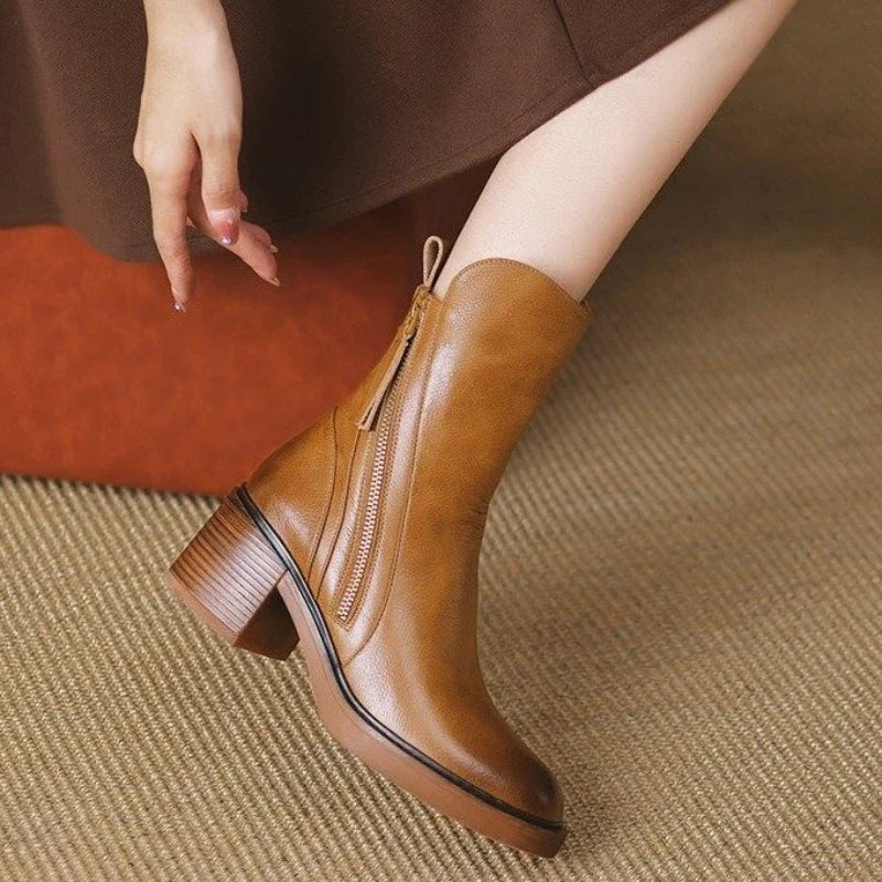 Stiefeletten Damen mit Reißverschluss und Absatz