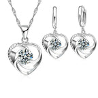 Sterlingsilber Herz Halskette und Ohrringe