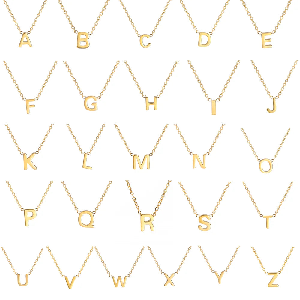 Glänzende Alphabet Anhänger Halkette