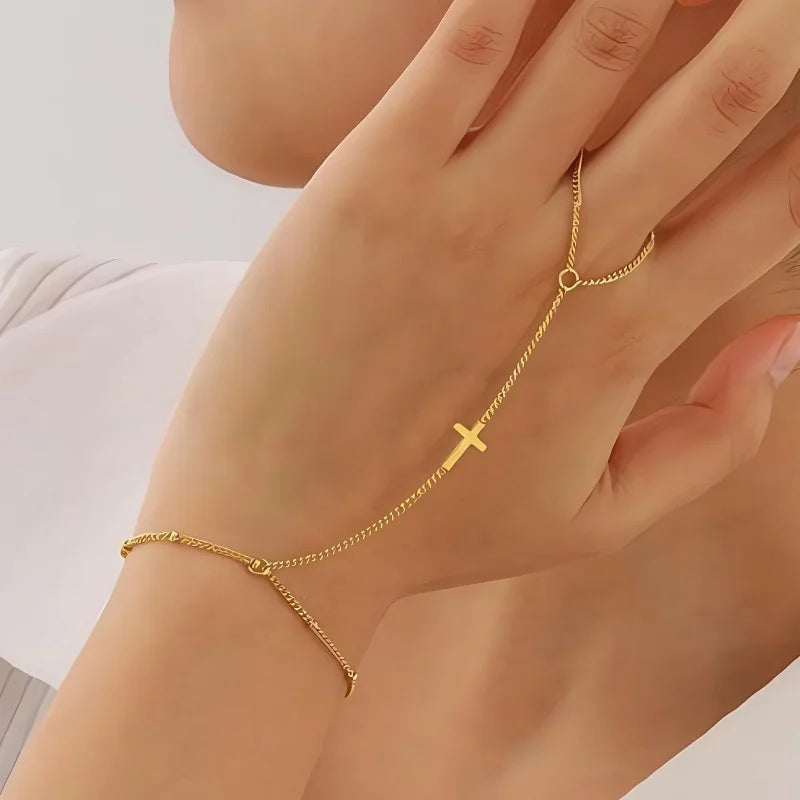 Goldenes Kreuz Handarmband
