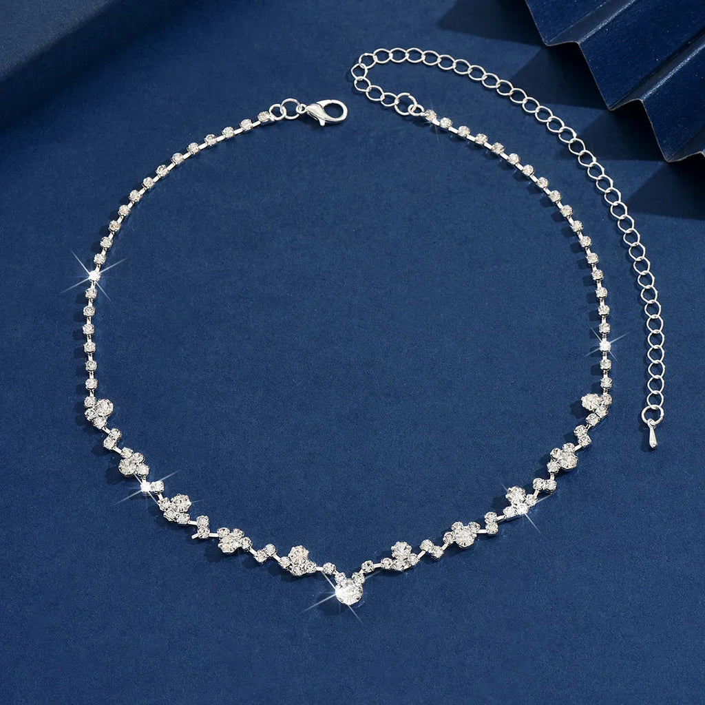 Elegante Diamant Braut Halskette