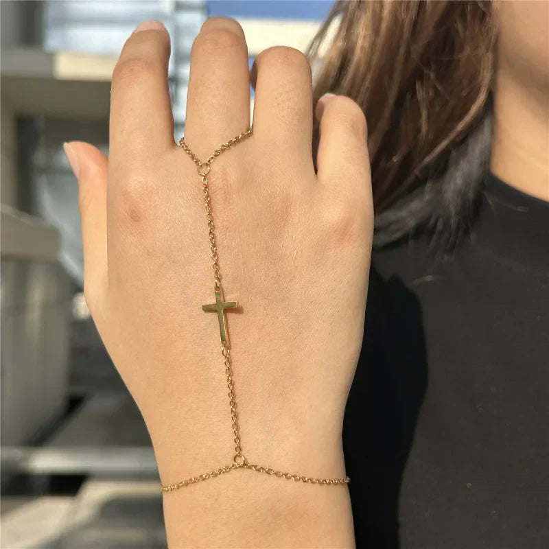 Goldenes Kreuz Handarmband