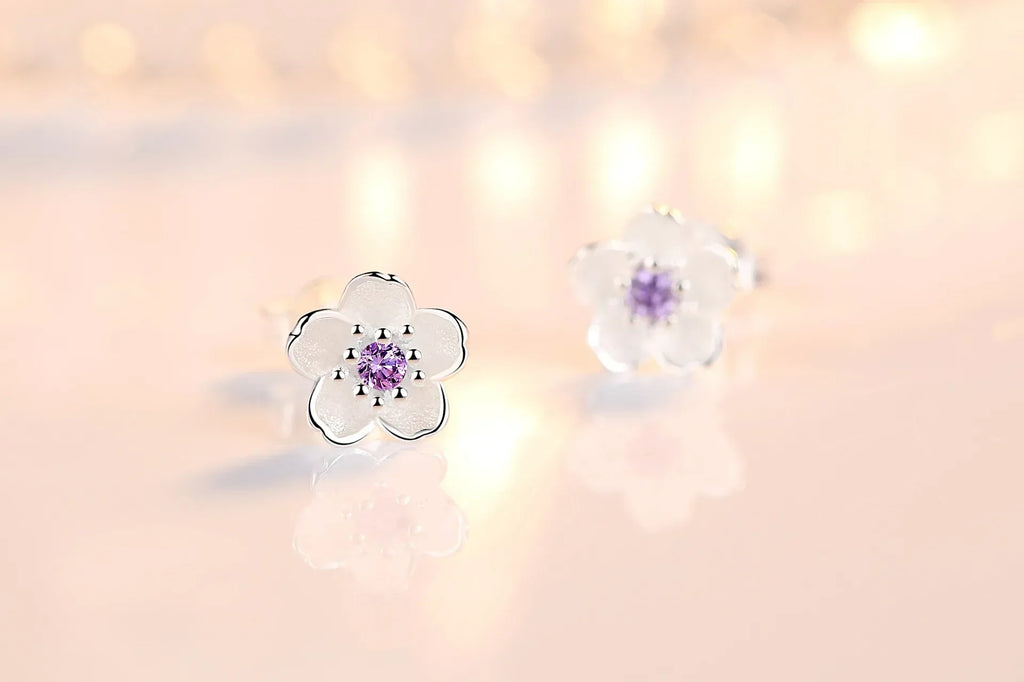 Zirkonia Blumen Steckohrringe