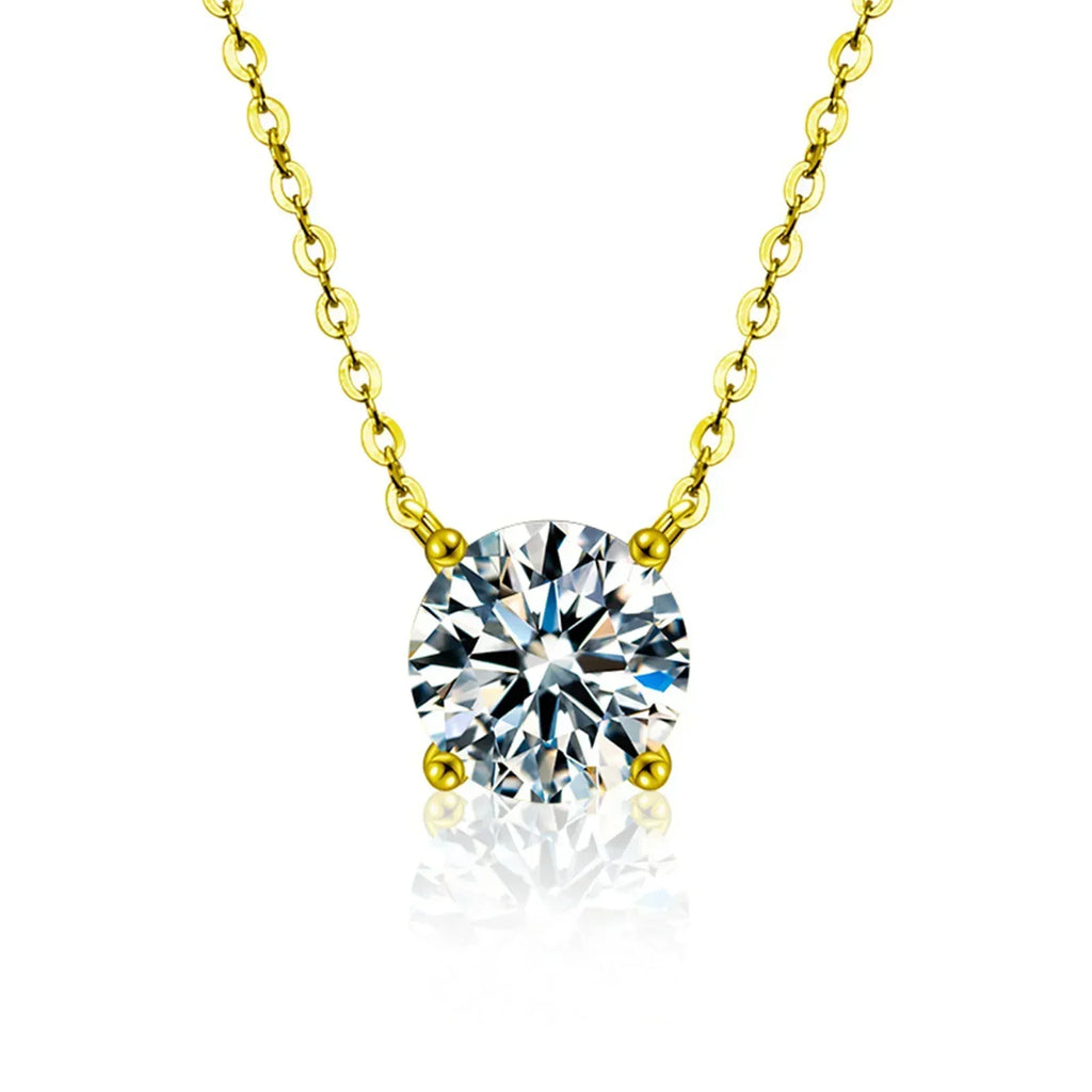 Sterlingsilber 18K Goldbeschichtete Zirkonia Halskette