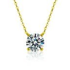 Sterlingsilber 18K Goldbeschichtete Zirkonia Halskette