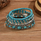 Bohème Türkis Perlenarmband Set