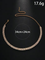 Elegante Strass Kragen Halskette