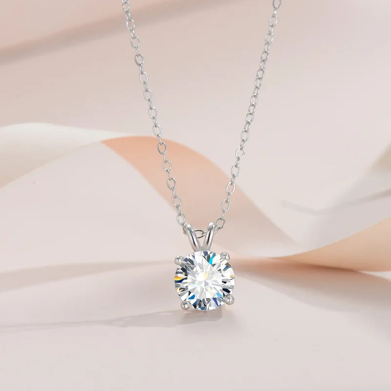 Exklusive Sterlingsilber Moissanite Diamant Halskette