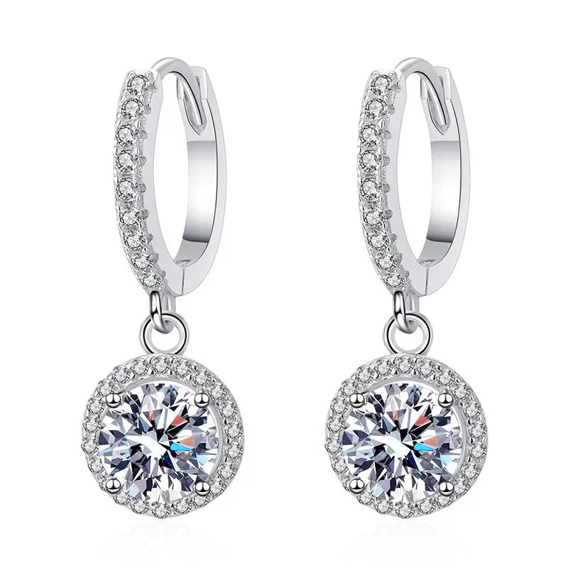 Sterlingsilber 1 Karat Moissanit Ohrringe