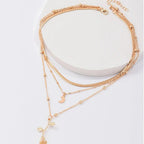 Elegantes Goldenes Rosen Anhänger Ketten Set