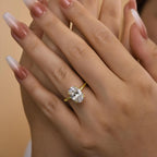 Eleganter Ovaler Kristall Versprechensring