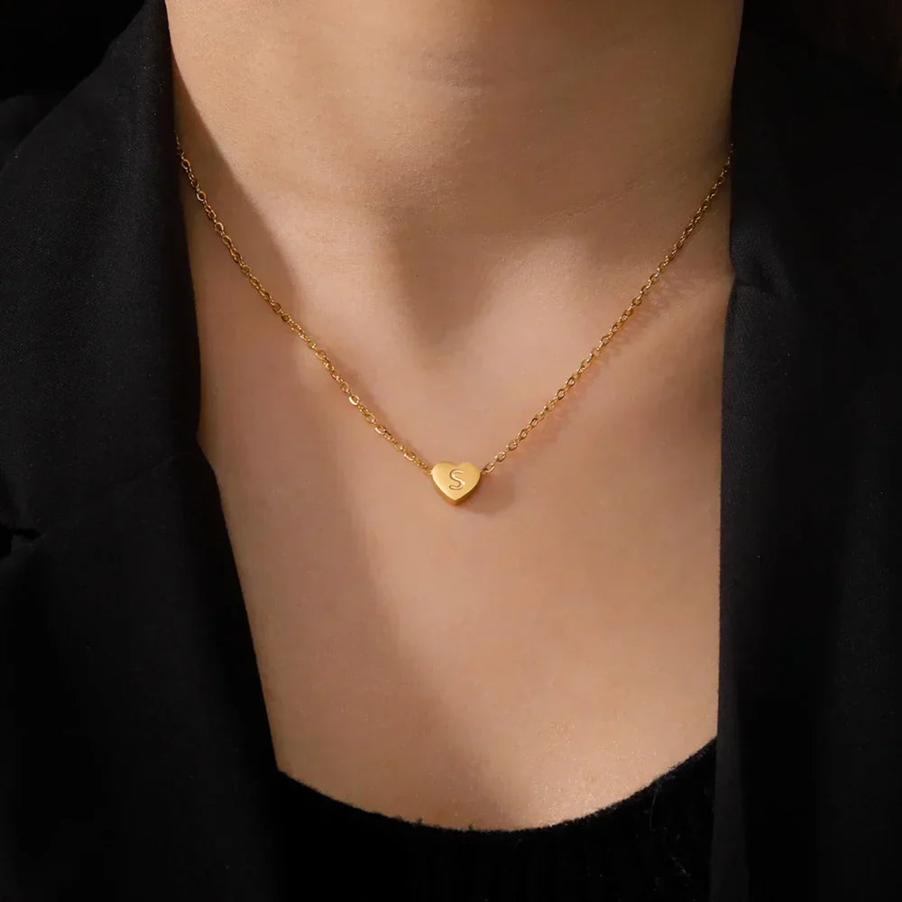 Zeitloses Herz Initialen Choker Halskette