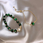 Elegantes grünes Armband Set