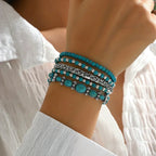 Bohème Türkis Perlenarmband Set